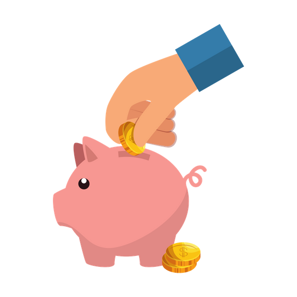 Illustration photo of hand putting a coin on a piggy bank